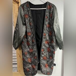 Vintage London Fog Women's Gray and Red trench long coat.